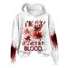 Yihaojia Women's Halloween Hoodies/No Hood Funny Bloodstained I'm Ok It's Not My Blood Crewneck Shirt Long Sleeve T-Shirt White#4 X-Large