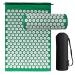 Acupressure Mat Generise Accupressure Body Mat and Pillow Set for Men & Women - Back Neck and Muscle Pain Relief - Includes Travel Bag with Adjustable Strap (Green with White Spikes)