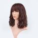 FAELBATY Short Brown Highlight Gold Wig with Bangs | Shoulder Length Curly Wavy Bob Synthetic Wig for Women's Cosplay Costume (12 Inches, T33/27) - Buy Online on GoSupps.com