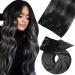 Moresoo Clip in Hair Extensions Real Human Hair Black and Silver Hair Extensions Clip in 12 Inch Balayage Clip in Human Hair Extensions 5 Pieces/70g #1B/Silver/1B 30 cm #1B/Silver/1B