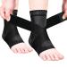 JIUFENTIAN Ankle Brace for Women an Men Adjustable Compression Sleeve (Pair)-Ankle Support Heel Brace for Achilles Tendonitis Plantar Fasciitis-Eases Swelling and Sprained Ankle(Grey Small) Small Gray-Black
