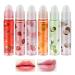 KUIRUNRX Roll On Lip Gloss Colorless Transparent Lip Oil Flavored Lip Glosses Transparent Colorless Lip Lotion Moisturizing Shiny Liquid Lipstick (6pcs) (Fruity 6pcs)