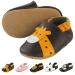 Baby Shoes Soft Leather Baby Shoes Baby Boy Shoes Baby Boys Girls Sneakers First Walking Shoes Non-Slip Rubber Soles Newborn Cartoon Prewalker Sneakers 0-24 Months 18-24 Months Brown Deer