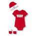 Levi's Kids Classic batwing infant hat bodysuit bootie set 3pc Baby Boys 0-6 Months LEVIS RED