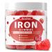 Iron Gummies for Women Teen Girls, Ferrous Gluconate 324 mg with Vitamin C, Iron Supplement Plus Vitamin A, B, Folate, Copper, Zinc, Energy & Blood Support, Immune Health, Sugar Free 60 Gummies