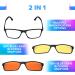 DefenderShield Premium Blue Light Blocking Glasses - 2-in-1 Clip-On for Day/Night Use - Anti-Eyestrain Readers for Computer Mobile & Gaming - Buy Online on GoSupps.com
