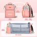 Gimars Baby Bag with Changing Station | Waterproof 900D Tear Resistant Material | Large Diaper Backpack with 18 Pockets | Lightweight Bassinet & USB Port | Pink-03 - Buy Online on GoSupps.com