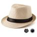 Straw Fedora Hat Mens Fedora Hats for Men Trilby Hat Sun Hat Panama Hat Wool 001 Beige, Size: 7 1/4 (58cm), Fits 22" - 22 7/8" 80% Paper Straw, 20% Nylon