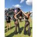 Women's Mesh Sheer Flared Bell Bottom Pants - Medium Black | Dance Festival Clubwear - Buy Online on GoSupps.com