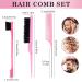Sularpek 3-Piece Slick Brush Set for Women & Girls - Bristle, Teasing, Edge, & Rat Tail Comb - Pink - Buy Online on GoSupps.com