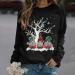 Women's Christmas Snowman & Penguin Print Sweatshirt - Black, Size M | Cozy O-Neck Raglan Top for Winter | Cute Holiday Jumper - Buy Online on GoSupps.com