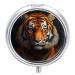 Small Travel Pill Case Round Metal Pill Box for Pocket Purse 3 Compartment Portable Pill Holder Mini Pill Organizer for Travel or Daily - Tiger Tiger 5