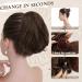 BARSDAR Reades Haardut Extension | Kamm Clip Short Pferance Hair Dutt | Synthetic Chignon for Women - Brown & Blonde Mixed 20cm - Buy Online on GoSupps.com