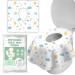 Disposable Toilet Seat Covers for Kids & Adults,Protect from Public Toilets While Potty Training - Extra Large, Waterproof, Portable - Moon(24pack) Moon 24P