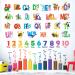 DECOWALL SG3-2316 Leaning Alphabet Numbers Color Wall Stickers ABC Animal Educational Decals for Kids Bedroom Nursery Living Room Art Home d cor Letters Classroom playroom (XLarge) Abc 123