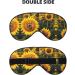 Sunflower Bees Print Unisex Sleep Mask - Double-Sided Eye Mask for Sound Sleep & Skin Care - Black - Buy Online on GoSupps.com