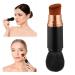 FOMIYES Double Ended Makeup Brush - Powder & Liquid Foundation Blending Brush with Dust Cover (Black) - Perfect for Flawless Finish - Buy Online on GoSupps.com