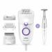 Braun Silk- pil 5 Power Epilator For Hair Removal with Electric Shaver Head & Bikini Trimmer Corded Epilator with 28 Tweezers Gifts for Women 5-825 White/Purple SE 5-825