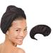 MICRODRY - Ultra-Absorbent Hair Towel Wrap for Long Hair or Short Hair  Quick-Drying Microfiber Hair Towels  Machine-Washable Hair Care Anti Frizz Hair Products  One Size Fits All  1 Piece  Black