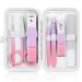 Manicure Set Women Nail Cancer Set Travel Manicure Kit With Glass Nail Files Stainless Steel Nail snap with case nail care kit nail kit nail body care set gift for women small-8PCs mermaid color