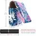 Stylish Leather Lipstick Case & Organizer with Mirror | Mini Lip Gloss Holder - Watercolor Fruit Pink Pineapple - Buy Online on GoSupps.com