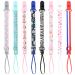 8 Pcs Dummy Clip Girl Unisex Pacifier Holders Clips Dummy Pacifier Chains Clips Soother Leashes Clips Toy Straps for All Pacifiers Baby Pacifier Chain Baby Shower Baby Teething Toys