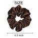6 Pcs Satin Silk Hair Scrunchies Set - Dark Brown 4.5 Inch Hair Ties for Women and Girls - Buy Online on GoSupps.com