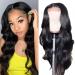 SHUQISH Lace Front Wigs Human Hair Wigs For Black Women Glueless Body Wave 4x4 Lace Closure Wigs Human Hair 150% Density Brazilian Virgin Hair Pre Plucked With Baby Hair Natural Color (22 Inch) 22 Inch 150% Density Natur...
