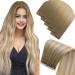 Laavoo injected tape in extensions real hair brown ombre real hair extension tapes virgin seamless 50cm light brown balayage ashblond #8/27/60 5pcs hair extension real hair injection 12.5g 50cm virgin-5PCs 4.4virgin #8/27/60