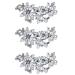 Diamante Hair Clips for Women 3 Pieces Silver Hair Clips Silver Hair Accessories Silver Hair Clip Sparkly Hair Clips Diamante Hair Accessories Bridal Hair Clip for Women for Bride Bridesmaids Prom