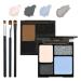 Blue Gray Eyeshadow Palette 4 Colors Matte Glitter Eyeshadow Makeup Palette with Brushes Waterproof Long Lasting Pigmented Gray Silver Eye Shadow Palette Goth Halloween Daily Makeup Pallet