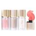 DAGEDA 3Pcs Liquid Blush  Contour and Highlighter  Face Blush & Cream Contour & White Highlighter Makeup with Cushion Applicator  Waterproof  Long-Lasting Pearl Blush for Women Beauty Makeup (Color D)