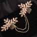 Dainty Bridal Gold Leaf Hair Comb Headband with Crystals and Pearls - Buy Online on GoSupps.com