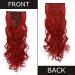 Dark Red Curly Ombre Clip-in Hair Extensions - 24 Inch Full Head, 8 Pieces, 18 Clips - Buy Online on GoSupps.com