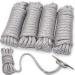 INNOCEDEAR 4 Pack 1/2 X 15 Dock Lines|Marine-Grade Double-Braided Nylon Dock Line with 12 Eyelet.Hi-Performance Boat Rope Mooring Rope Dock Line(Gray)