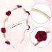 OIIKI 2Pcs Rose Hairband for Women - Metal Gold Floral Headbands with Pearl Accents - Hair Jewelry Accessories for Bride - Valentine Wedding Engagement - Red & White - Buy Online on GoSupps.com
