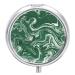 Pill Box Pill Case 3 Compartment Travel Pill Box with Marble Pattern Printing Small Pill Box Portable Medicine Pill Case Pill Organizer for Purse & Pocket for Travel Handbag (Round)