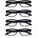 ALWAYSUV 4 Pack Black Spring Hinge Reading Glasses - Classic 2.0 Diopter Visual Aids for Men & Women | International Shipping Available - Buy Online on GoSupps.com