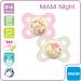 Mam Glow in the Dark Pacifier Set - 0 Months+ Sterilizable Case 2 Count (Blue/White & Pink/White) - International Shipping Available - Buy Online on GoSupps.com