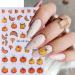 6 Sheets Fall Pumpkin Nail Stickers | 3D Thanksgiving Nail Art Decals | Autumn Leaves & Sunflower Designs for DIY Manicure - Buy Online on GoSupps.com