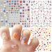 8 Sheet Cute Nail Stickers For Kids Nail Art Stickers Decals Self-Adhesive Pegatinas Uas Holiday Christmas Cute Colorful Rainbow Nail Nail Supplies Nail Art Design Decoration Accessories Christmas Gift