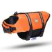 Nobleza - life vest dog adjustable dogs life jacket with rescue handle and reflective dog swimming vest large dogs with good buoyancy for swimming boating and canoeing orange (l) l orange