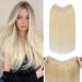 Benehair Clip in Human Hair Extensions One Piece Real Human Clip in Hair Extensions 14 Inches 55g Blonde Real Human Hair Extension Upgraded V Type Clip in Hair Extension for Women #60 14Inches Platinum Blonde #60