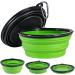 Vivifying Large Foldable Dog Bowls - Silicone BPA-Free Travel Bowls for Feeding & Watering | Portable Black & Green Design - Buy Online on GoSupps.com