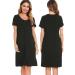 Lovasy Women's Button Down Maternity Nightdress with Pockets - Soft Nighties for Nursing Labor - Black S - Buy Online on GoSupps.com