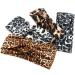 NODG 4 Pieces Knot Headbands for Women Leopard Headbands Knotted Headbands Wide Headbands Turban Hairband Vintage Head wrap Elastic Hair Hoops Fashion Hair Accessories for Women