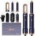 Hairstyler Set 6 in 1 Ukliss Air Styler Hairstyler with hairdryer round brush hairy negative ions 1000W foehn brush airstyler with smoothing brush curly hair idea for women styling blue