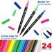 24 Dual Brush Marker Pens for Kids & Adults - Fine Point & Brush Tip Art Markers for Coloring, Bullet Journals, Planners & Note Taking - Buy Online on GoSupps.com