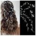 Yafanqi Wedding Hair Vine Bride Crystal Hair Accessories Long Pearl and Crystal Beads Bridal Hair Piece Headband Head Pieces for Women and Girls (39.3in  Silver)