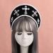 Ladies Headdress Tudor Renaissance Royal French Hood Coronet - Elegant Black Design for Historical Reenactments and Events - Buy Online on GoSupps.com
